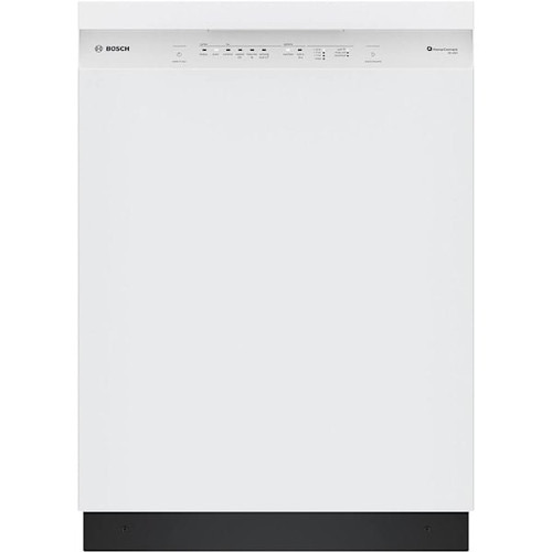 Bosch 100 Series 24" Front Control Stainless Steel Tub Dishwasher, 48 Dba, White