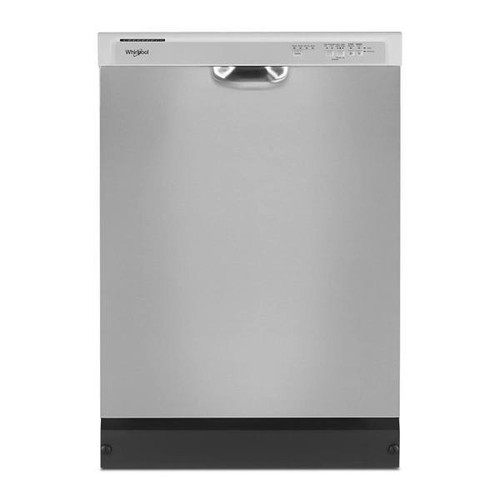 Whirlpool ENERGY STAR 24 In. Front Control Dishwasher With Boost Cycle, Plastic Tub, Stainless Steel
