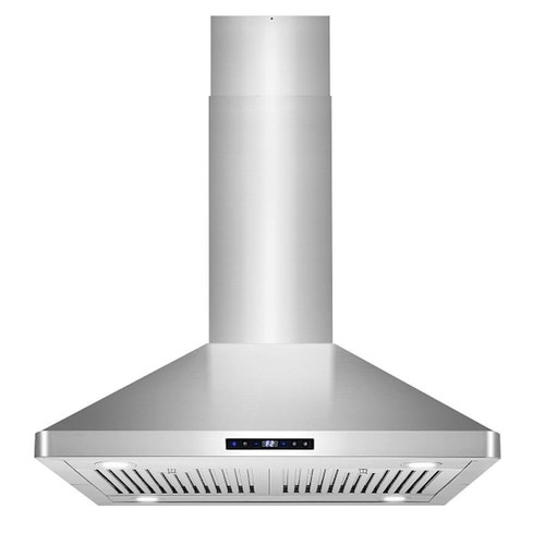 30 In. Lumin Collection 380 CFM Ducted Island Range Hood, Soft Touch Controls, LED Lights, Stainless Steel