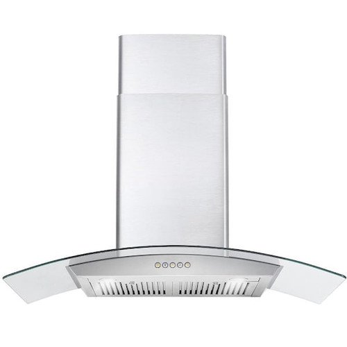 36 In. Vista Collection 380 CFM Ducted Wall Mount Range Hood, Button Controls, LED Lights, Stainless Steel