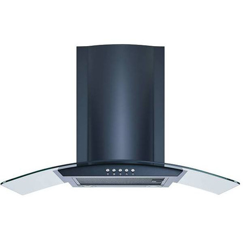 Winflo 30 In. Black Wall Mount Range Hood W/ Mesh Filters/Charcoal Filters And Push Button Control