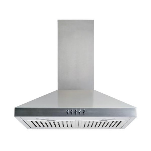 Winflo 30" Convertible Stainless Steel Wall Mount Range Hood, Baffle Filters, Push Button