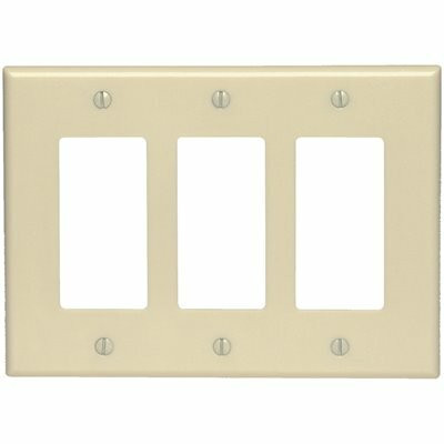 Leviton Decora 3-Gang Midway Nylon Decorator/Rocker Wall Plate - Ivory