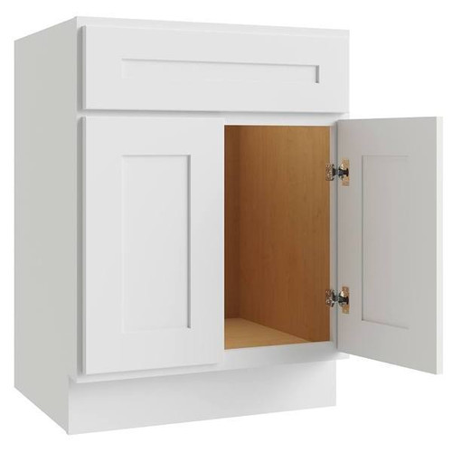 CNC CABINETRY Luxor Vanity Base Cabinet, 5-Pc, 30"Wx34.5"Hx21"D, Shaker White L10-V30-5P