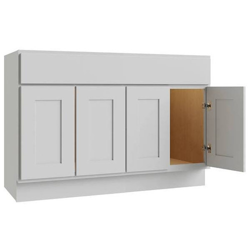 CNC CABINETRY Luxor Vanity Base Cabinet, 48"W X 34.5"H X 21"D, Shaker White L10-V48