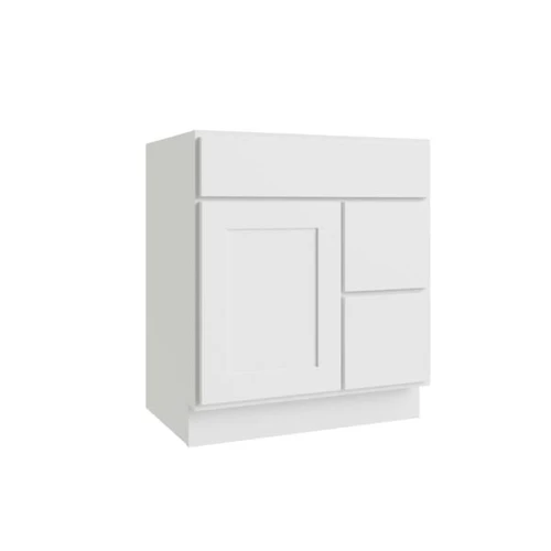 CNC CABINETRY Luxor 2-Door Vanity Cabinet, 36"Wx34.5"Hx21"D, Shaker White L10-V36DR