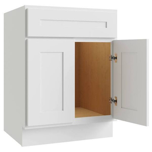 CNC CABINETRY Luxor Vanity Base Cabinet, 5-Pc, 24"W X 34.5"H X 18"D Shaker White L10-V2418-5P