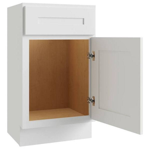 CNC CABINETRY Luxor Vanity Base Cabinet, 5-Pc, 18"W X 34.5"H X 16"D Shaker White L10-V1816-5P