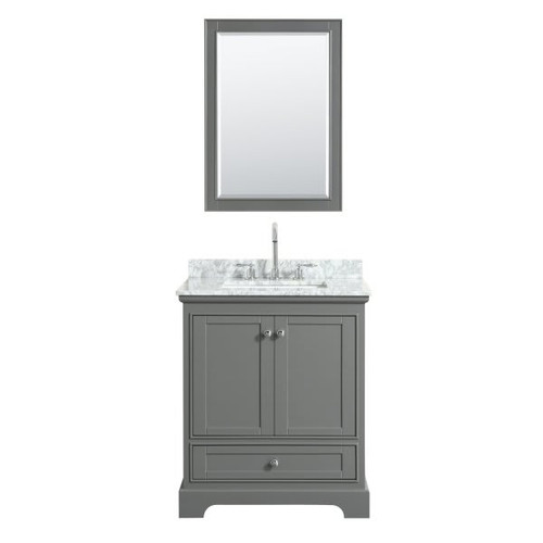 Wyndham Deborah Dark Gray Single Bath Vanity With Top And Medicine Cabinet WCS202030SKGCMUNSMED