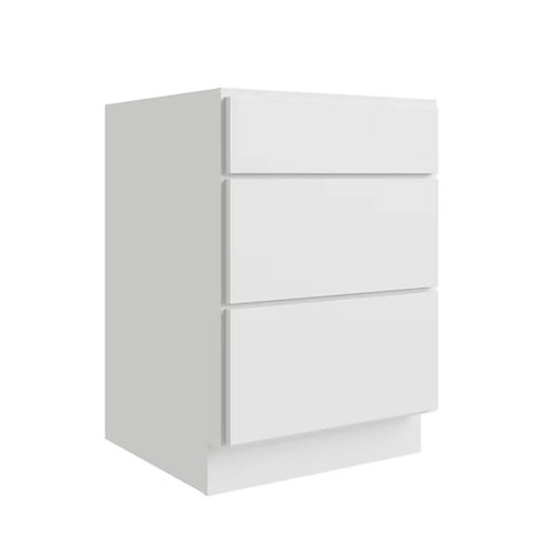 CNC CABINETRY Luxor 3-Drawer Vanity Base Cabinet, 12"W, Shaker White L10-VDB12