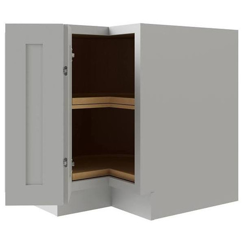 CNC CABINETRY Luxor 36" Lazy Susan Corner Cabinet, Left Hinge, Shaker Misty Grey L03-CAR36L