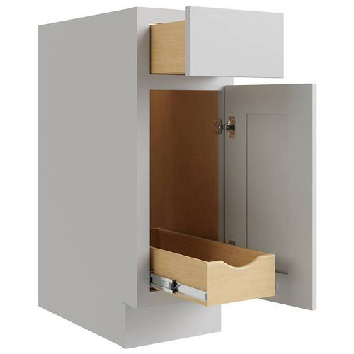 CNC CABINETRY Luxor 18" Base Cabinet, 1 Pull Out, Right Hinge, Shaker Misty Grey L03-B18R-POS1