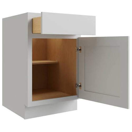 CNC CABINETRY Luxor 21" Base Cabinet, Right Hinge Door, Shaker Misty Grey L03-B21R
