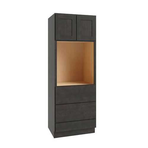 CNC CABINETRY Luxor Single Oven Cabinet, 30"W X 96"H X 24"D, Shaker Smoky Grey L02-OV3096