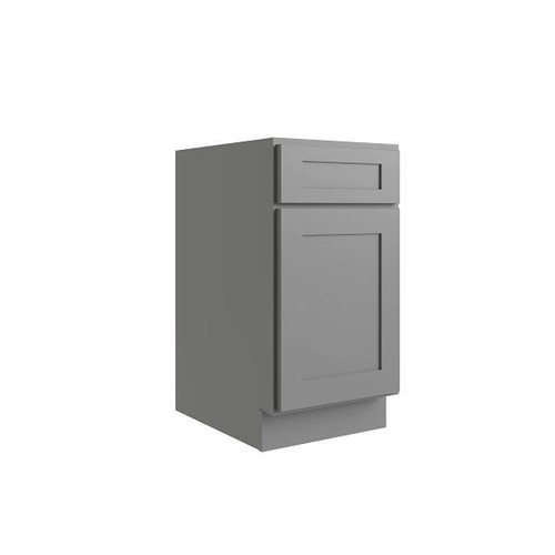 CNC CABINETRY Luxor 18" Base Cabinet, 1 Pull Out, 5-Pc, Right, Shaker Misty Grey L03-B18R-POS1-5P