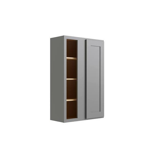 CNC CABINETRY Luxor Blind Wall Cabinet, 27"W X 36"H X 12"D, Shaker Misty Grey L03-BLW27/3036