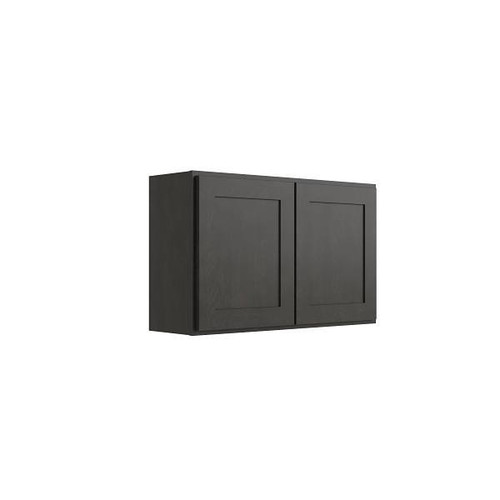 CNC CABINETRY Luxor 2-Door Wall Cabinet, 39"W X 24"H X 12"D, Shaker Smoky Grey L02-3924