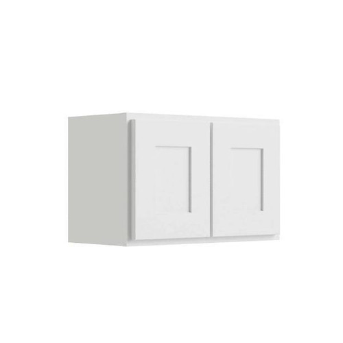 CNC CABINETRY Luxor 2-Door Wall Cabinet, 39"W X 18"H X 12"D, Shaker White L10-3918