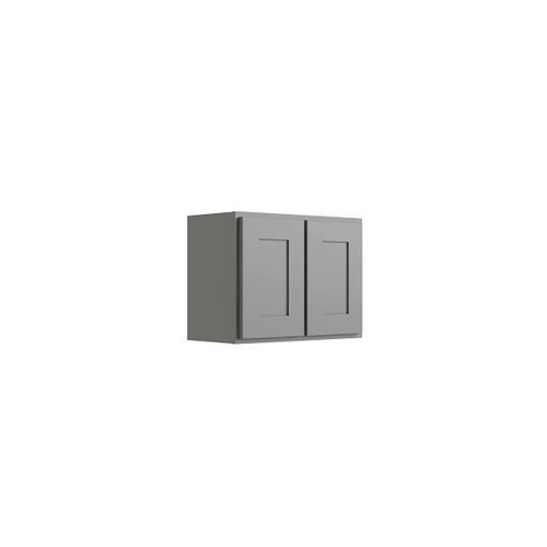 CNC CABINETRY Luxor 2-Door Wall Cabinet, 24"W X 15"H X 12"D, Shaker Misty Grey L03-2415