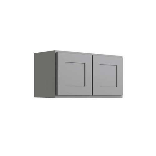 CNC CABINETRY Luxor 2-Door Wall Cabinet, 30"W X 24"H X 24"D, Shaker Misty Grey L03-3024X24