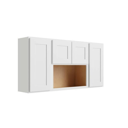 CNC CABINETRY Luxor 4-Door Wall Cabinet, 60"W X 30"H X 12"D, Shaker White L10-6030-O