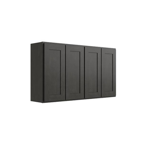 CNC CABINETRY Luxor 4-Door Wall Cabinet, 54"W X 30"H X 12"D, Shaker Smoky Grey L02-5430