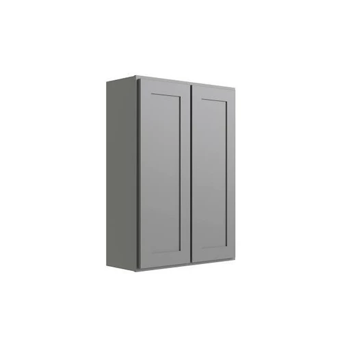 CNC CABINETRY Luxor 2-Door Wall Cabinet, 27"W X 42"H X 12"D, Shaker Misty Grey L03-2742