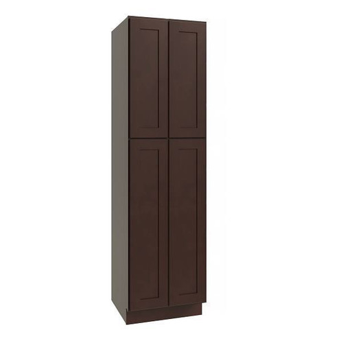 CNC CABINETRY Luxor Utility Cabinet, 24"W X 96"H X 24"D, Shaker Espresso L11-UC2424X96