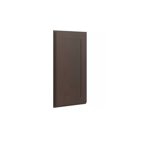 CNC CABINETRY Luxor 1-Door Wall End Cabinet, 12"W X 42"H X 12"D, Shaker Espresso L11-WEC1242