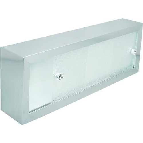 Seasons 30w X 8"H Polished Stainless Steel Cosmetic Box With Sliding Plastic Doors