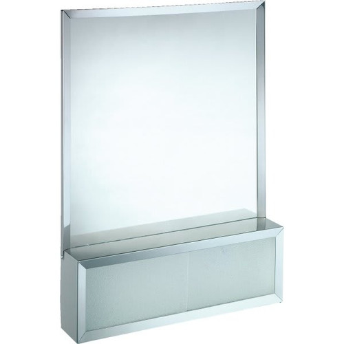 Seasons 30w X 32"H Polished Stainless Steel  Cosmetic Box With Attached Mirror