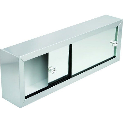 Seasons 30w X 8"H Polished Stainless Steel Cosmetic Box With Mirrored Doors