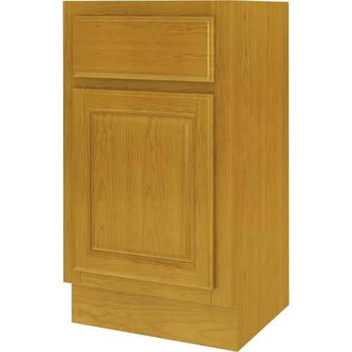 Seasons Bath Vanity Base Cabinet, 18w X 34-1/2h X 16d, Honey Oak
