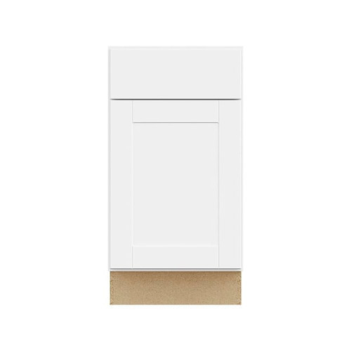 Hampton Bay 18in. W X 34.5in. H X 24in. D Shaker Assembled Base Cabinet With Drawer, Satin White