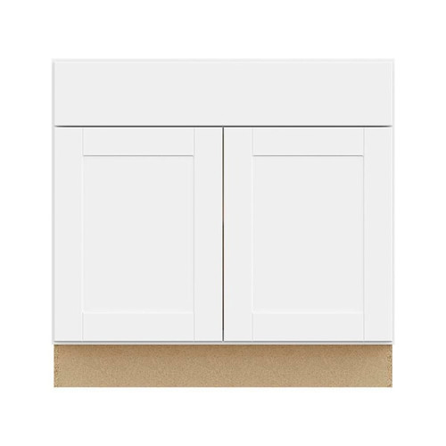 Hampton Bay 36in. W X 34.5in. H X 24in. D Shaker Assembled Base Cabinet With Drawer, Satin White