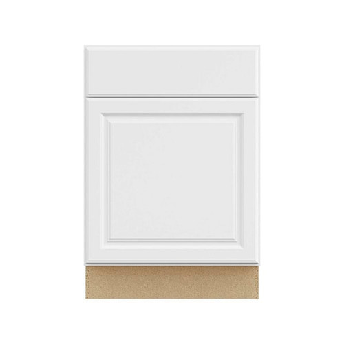 Hampton Bay 24in. W X 34.5in. H X 24in. D Hampton Raised Panel Assembled Base Cabinet With Drawer, Satin White