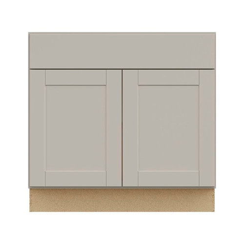 Hampton Bay 36in. W X 34.5in. H X 24in. D Shaker Assembled Sink Base Cabinet, Dove Gray