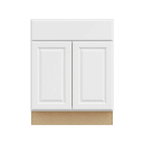 Hampton Bay 27in. W X 34.5in. H X 24in. D Hampton Raised Panel Assembled Base Cabinet With Drawer, Satin White