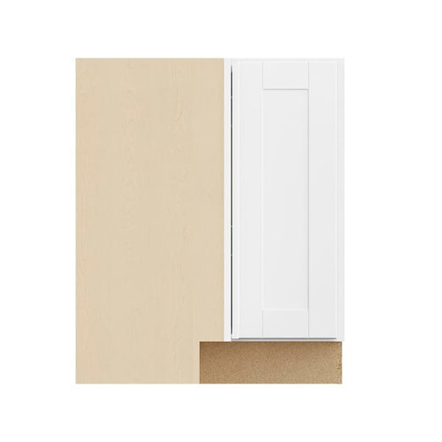 Hampton Bay 36in. W X 34.5in. H X 16.5in. D Shaker Lazy Susan Corner Assembled Base Cabinet, Satin White