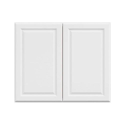Hampton Bay 36in. W X 30in. H X 12in. D Hampton Raised Panel Assembled Wall Cabinet, Satin White