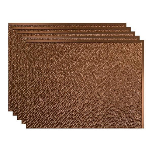 Fasade 18x24 Hammered Vinyl Backsplash Panel, Oil Rubbed Bronze, Package Of 5