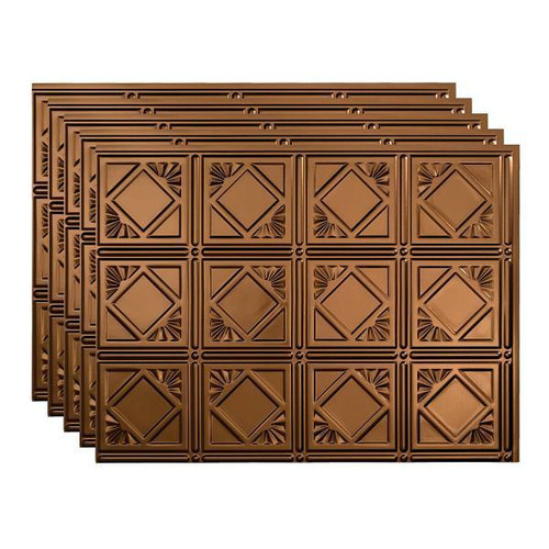 Fasade 18x24 Traditional #4 Backsplash Panel, Oil Rubbed Bronze, Package Of 5
