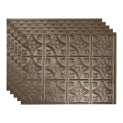 Fasade 18x24 Traditional #1 Backsplash Panel, Argent Bronze, Package Of 5