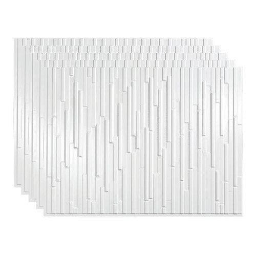 Fasade 18x24 Skyline Backsplash Panel, Gloss White, Package Of 5
