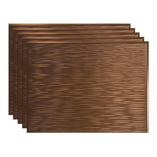 Fasade 18x24 Ripple Backsplash Panel, Oil Rubbed Bronze, Package Of 5