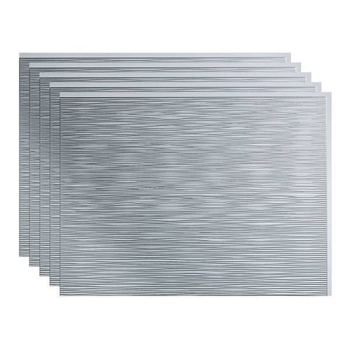 Fasade 18x24 Ripple Backsplash Panel, Argent Silver, Package Of 5