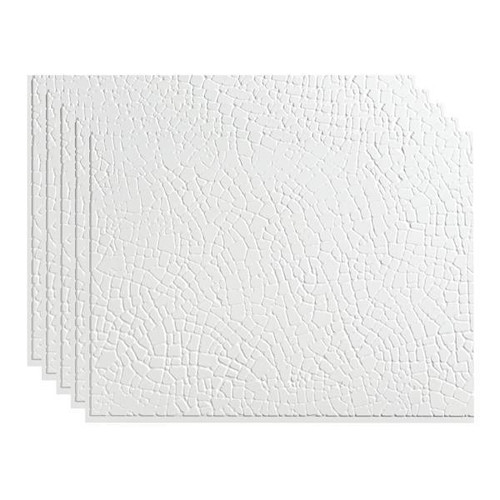 Fasade 18x24 Safari Backsplash Panel, Matte White, Package Of 5