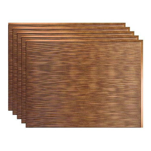 Fasade 18x24 Ripple Backsplash Panel, Antique Bronze, Package Of 5