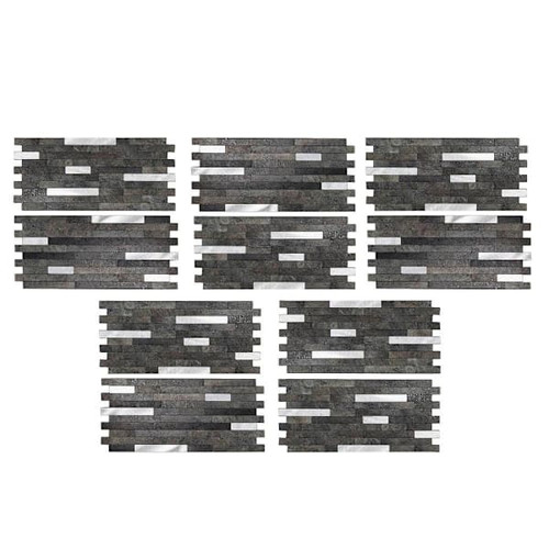 Aspect Metal Collage Backsplash Tile, Peel & Stick, Oyster, Package Of 5