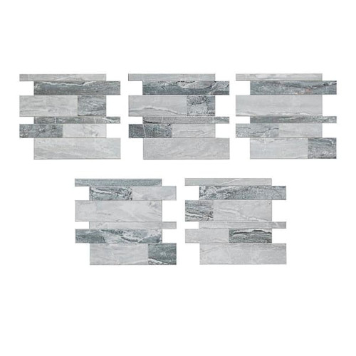 Aspect Metal Collage Backsplash Tile, Peel & Stick, Ocean Corridor, Package Of 5